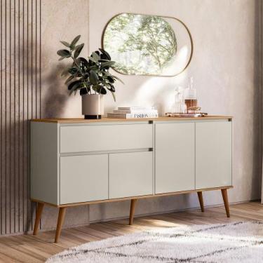 Imagem de Aparador Buffet Ravi 4 Portas 1 Gaveta Off White/Nature - Peternella 