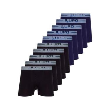 Imagem de Kit com 10 Cuecas Boxer Lupo 784-016 Colorido, Preto, GG