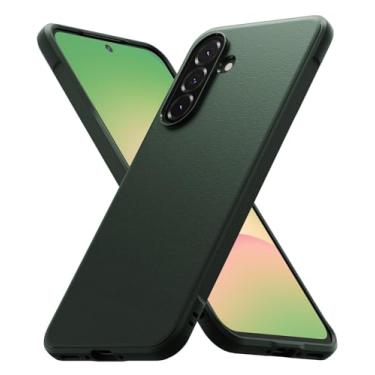 Imagem de Ringke Capa Ônix [se sente bem na mão] compatível com Samsung Galaxy A56 e Galaxy A36, resistente a óleo e sujeira, antiderrapante, aderência aprimorada, recortes precisos para câmera - verde escuro