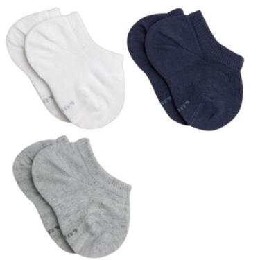 Imagem de Kit 03 Meia Sapatilha Infantil Lupo Punho Soft Baby 02127-089, Kit 090