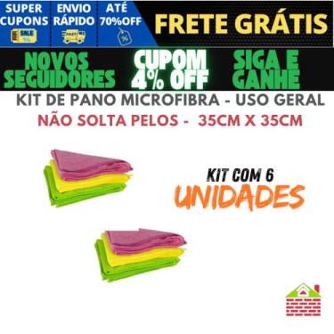 Imagem de Kit Panos Microfibra 3 6 Unidades Multiuso Toalha Mágica Carro Reutili