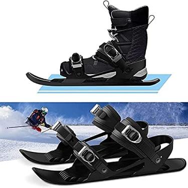 Imagem de Mini Patins De Esqui Ajustáveis ​​- Esquis Adultos Antiderrapantes Para Esqui De Neve Snowblades - Botas De Esqui De Trenó De Esqui Universal Snowboard,Preto,Adulto,Collector88