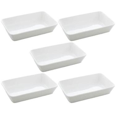 Imagem de Conjunto 5 Travessas Refratários de Porcelana Branca 750ml B - Lyor