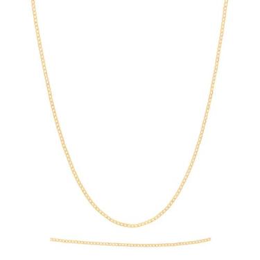 Imagem de Gargantilha Rommanel Com Elos Diamantados 1x1 Unissex Banhado A Ouro 1