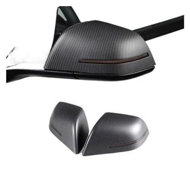 Imagem de Capa de espelho retrovisor de substituição compatível com Tesla Model 3 Y 2023 com pisca-pisca LED(M3-PR30MACF)