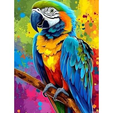 Imagem de WXQZHF Kit de pintura de diamante 5D de animais coloridos para adultos, arte de diamantes redondos de broca completa, faça você mesmo, para decoração de parede de casa, presente para mulheres