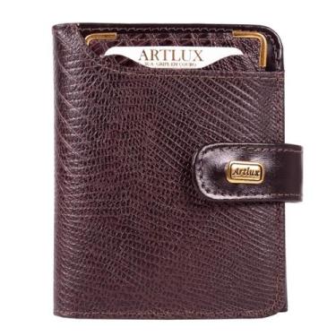 Imagem de Carteira Feminina de Couro Artlux 003, Cafe