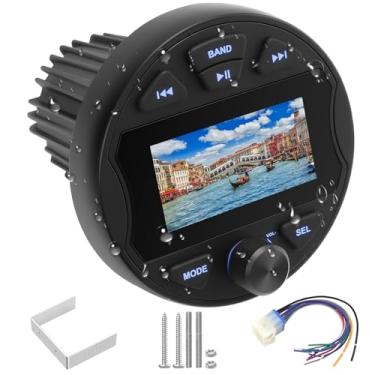 Imagem de Receptor estéreo marítimo para barco, leitor de MP5 multimídia digital à prova d'água, tela LCD de 3 polegadas, conexão sem fio, sem leitor de CD, sintonizador AM/FM, subwoofer AUX USB predefinido EQ