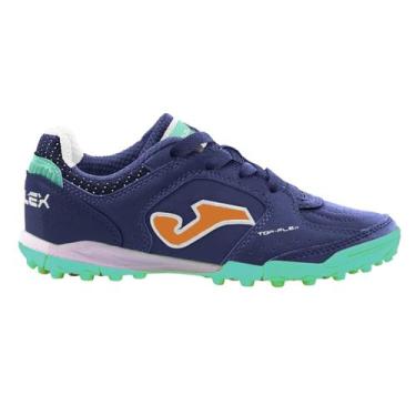 Imagem de Chuteira Tênis Society Infantil Joma Top Flex Jr Original, Azul, Escur