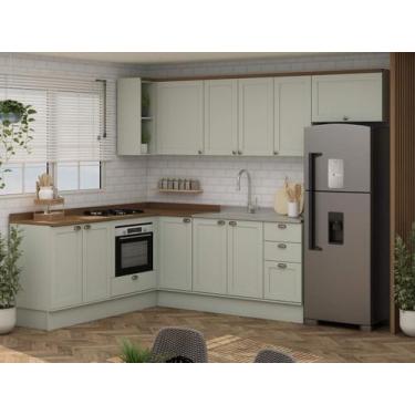 Imagem de Armário de Cozinha Modulada Completa em L 14 peças 2,02x2,81m 02 Ilumi