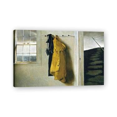 Imagem de Impressão em tela Squall Andrew Wyeth - Arte de realismo americano, aquarela e pintura de têmpera de ovo para decoração de casa 20 x 32 cm