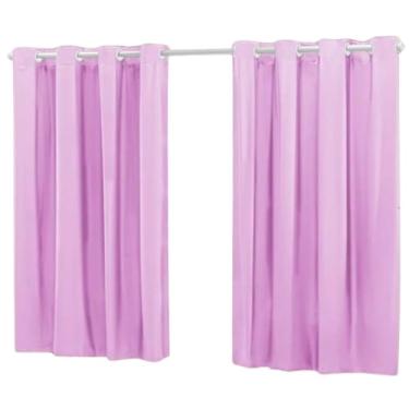 Imagem de Cortina Blackout Corta Luz 2,20m x 1,30m para Sala e Quarto | Blecaute em Tecido de Qualidade | Decoração com Diversas Cores Disponíveis (Rosa, 2,20m X 1,30m)
