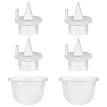 Imagem de 6 unidades de substituição extrator de leite para Babybuddha, inclui 4 válvulas de bico de pato saqueado e 2 diafragma silicone saqueador acessórios extrator de leite sem BPA e sem DEHP para Zomee Z1