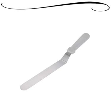 Imagem de Espátula Gourmet de Confeitar Angular Lâmina Inox e Com Cabo de Plástico Confeitaria Cozinha Decorar Bolos 32cm