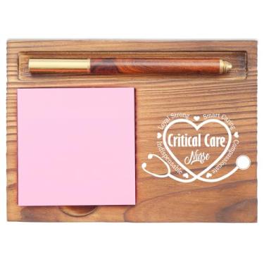Imagem de Critical Care Nurse Specialist Appreciation Gifts Inspirational Quote Healthcare Worker Medical Student Graduation Nursing Week Thank You Gift Desk Self Stick Note Pad Holders EDP203