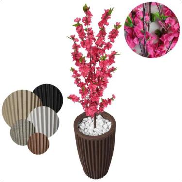 Imagem de Planta Cerejeira Pink Flor Artificial Com Vaso Decoração - Flor de Men