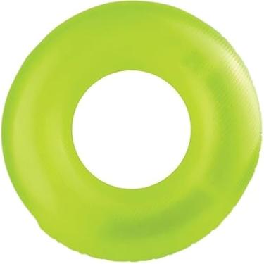 Imagem de Boia Neon Inflável Colorida para Piscina - Flutuador Divertido e Seguro para Adultos e Crianças - Ideal para Verão e Lazer Aquático (Verde Neon, 70)