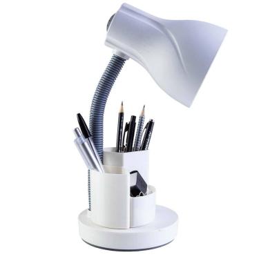 Imagem de Luminária Mesa Spiralle c/ Porta Lápis/Caneta Branca 12,5cm