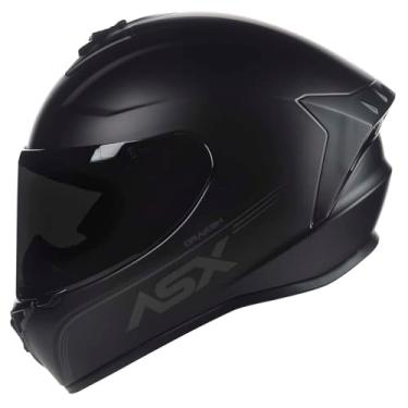 Imagem de Capacete ASX Draken Solid Novo Para Motociclista 58 Preto Fosco