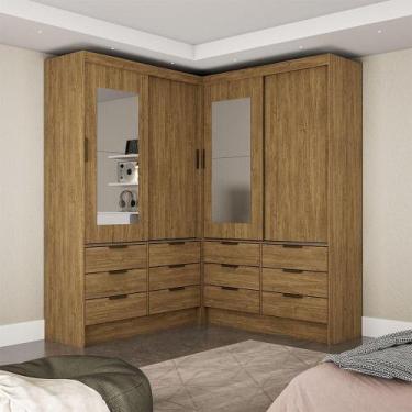 Imagem de Closet Casal Sevilha 4pts Com Espelho 12gvts Carioca Móveis