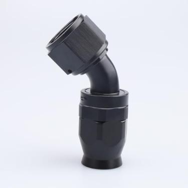 Imagem de Desempenho AC -10 AN 45 Degrees Preto Anodizado Billet Alumínio AN10 Giratório fêmea PTFE Mangueira Conector de Encaixe para 10AN PTFE Mangueira de Teflon Linha de Combustível