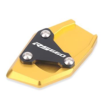 Imagem de Acc-Creativity Suporte para pé de motocicleta com ampliador lateral para placa de extensão compatível com Aprilia RS660 2020-2023 (dourado)