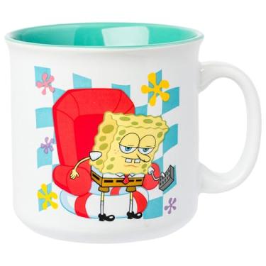 Imagem de Silver Buffalo Bob Esponja Calça Quadrada Getting Up From Chair (Imma Head Out Meme) Caneca de cerâmica campista, 590 ml