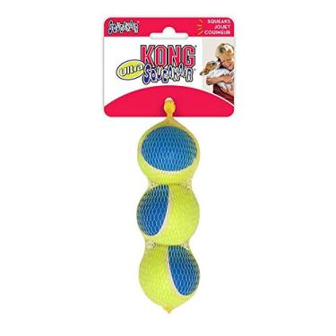 Imagem de BRINQUEDO KONG BOLA DE TENIS ULTRA SQUEAKAIR BALL MEDIO - PACOTE COM 3