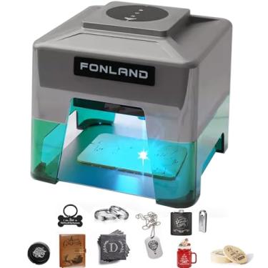 Imagem de FONLAND Máquina de gravação a laser, mini impressora a laser para madeira, couro, placas de identificação, entrega local incluindo impostos (5W)