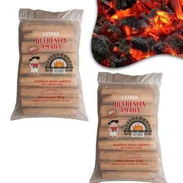 Imagem de Kit Lenha Eucalipto 2 Pacotes 10kg Cada Forno Pizza Churrasco