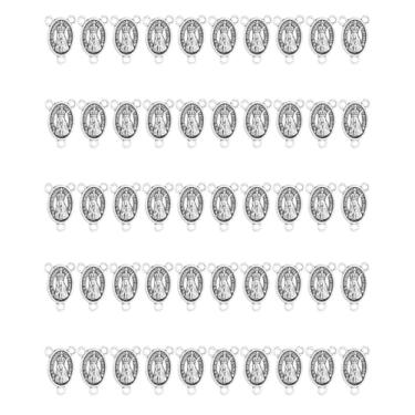 Imagem de Diyalo 3-Hole Holy Ave Maria/Miraculous Medal/Our Lady of Aparecida/Saint Bernadette of Lourdes Rosary Chaplet Connector DIY Jewelry Making Parts in Bulk (K-50pcs)