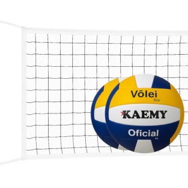 Imagem de Kit De Vôlei Com Rede 4 Lonas 9 Metros Faixa Sintética 3cm + 2 Bolas K