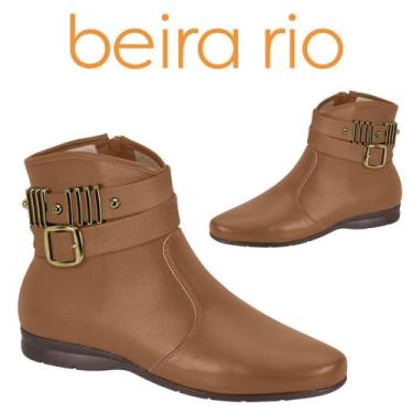 Imagem de Ref. 9084.106 - bota ankle boot feminina rasteira cano curto baixa bei