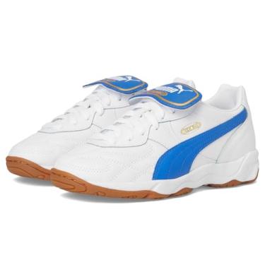 Imagem de PUMA Tênis infantil unissex King Indoor (criança grande), Branco/azul montanha, 17
