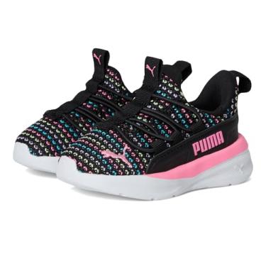 Imagem de PUMA Tênis infantil unissex Softride One4all sem cadarço, Preto-rápido Rosa Ah25, 18