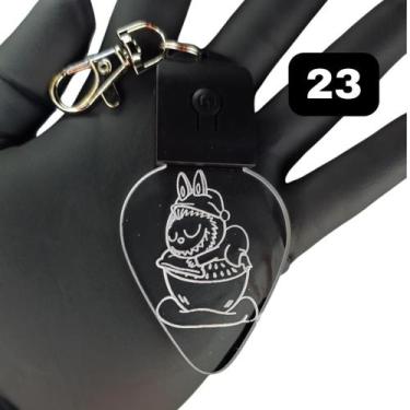 Imagem de Chaveiro Boneco Labubu Acrílico Led Rgb Recarregável 7 Cores - Lualki 