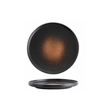 Imagem de Prato de comida ocidental simples de cerâmica retrô estilo japonês doméstico disco comercial de cerâmica grossa - prato de pizza de 25,4 cm - tingimento