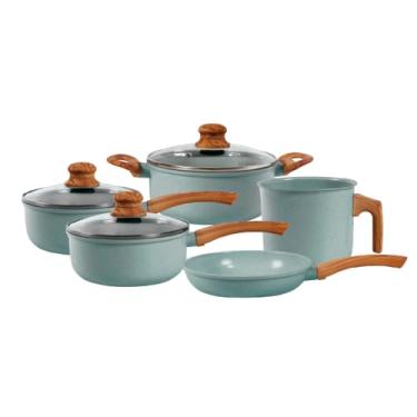 Imagem de Jogo de Panelas de Alumínio Revestimento Cerâmico com Antiaderente Ecoglide Tuut Marble 5 peças