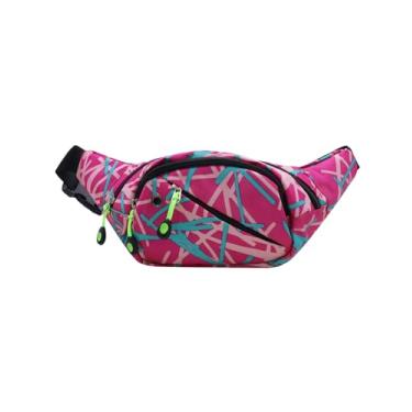 Imagem de AIBEARTY Pochete infantil para meninos pequena camuflagem cintura cinto bolsa bolsa de cintura pacote com alça ajustável para crianças, esportes, corrida, acampamento, viagem, X rosa, One Size
