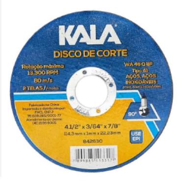 Imagem de Kit 5 Disco de Corte Fino Inox 114,3mmx1mmx22,23mm - Kala