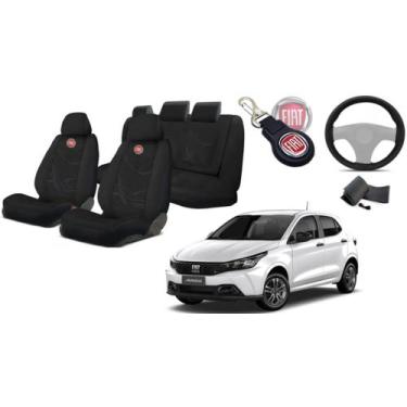 Imagem de Jogo Capas de Tecido Fiat Argo 2018-2022 + Capa de Volante e Chaveiro 