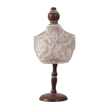 Imagem de Wzmzjy Suporte para Exibição de Joias, Busto de Manequim, Colar Gargantilha, Suporte para Manequim, Organizador para Casa, Família, Amigos, Venda, 16x36cm com Flor
