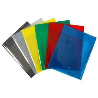 Imagem de Pasta Plástica Com Aba Elástica Pequena  Amarela Golden Kraft