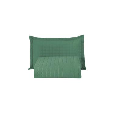 Imagem de Kit Cobre Leito Matelado Copacabana 2 Peças Solteiro 100% Poliéster Percal 300 Fios Cor:verde