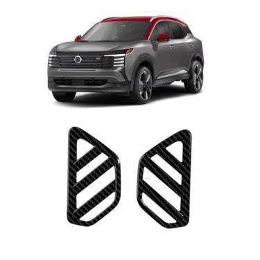 Imagem de TENWIND Tampa de ventilação de ar condicionado do painel do carro compatível com acessórios Kicks 2025+ (fibra de carbono)