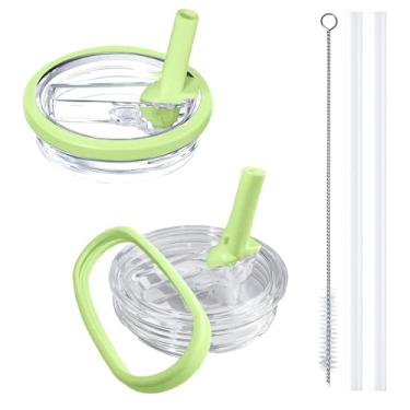 Imagem de Aooiiysd Pacote com 2 tampas de substituição de 1,134 g – Capa à prova de derramamento e resistente a respingos para Stanley Quencher – Acessórios reutilizáveis para copo Stanley de 1,134 g