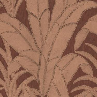 Imagem de Papel De Parede 12m Adesivo Palmeira Marrom Linho Folhagem