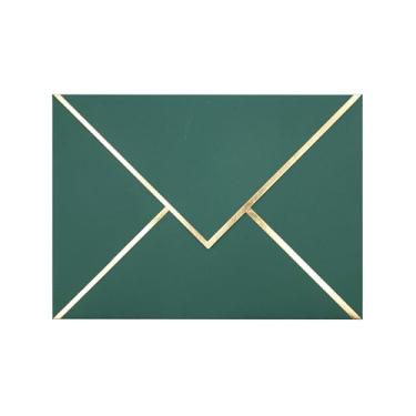 Imagem de Envelopes A7 - Envelopes de luxo com borda em V para cartões de 12,7 x 17,8 cm - para casamento, convites, chá de bebê, fotos, formatura, aniversário, chá de panela - 13,3 cm x 18,4 cm (verde escuro