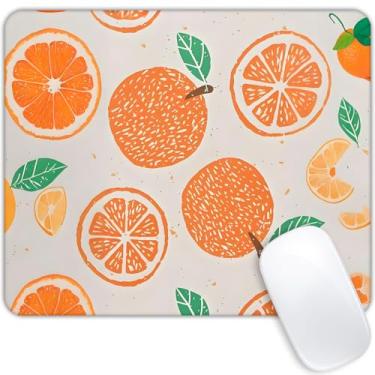 Imagem de Tapete de rato estampado laranja Main Squeeze Tapete de rato personalizado Base de borracha antiderrapante para computadores, laptop, acessórios de mesa de escritório, tapete de rato