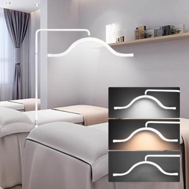 Imagem de LMRXOFE Luminária de piso de LED para cílios, luz de esteticista, luz de tatuagem, lâmpada Pmu, lâmpada de lua facialista, iluminação para criação de conteúdo de filmagem de beleza (branca)